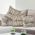 thumbnail image 2 of LAICAIW Spring Pillow Covers 20x20 Inch, Sweet Home Decorative Truck Floral Farmhouse Throw Pillow Covers Square Cotton Linen Couch Pillow Cases for Home Decor, Set of 4 (No Insert Included), 2 of 7
