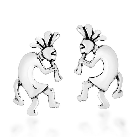 Style Kokopelli .925 Sterling Silver Stud Earrings
