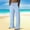 c001Blue, variant on Mens Casual Pants Drawstring Elastic Waist Lightweight Cotton Linen Pants Loose Fit Summer Beach Yoga Trousers White L