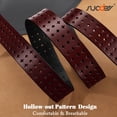 thumbnail image 6 of SUOSDEY Women Hollow Genuine Leather Belts with Pin Buckle,Fashion Casual Waist Belt for Jeans Dress Pants, 6 of 6