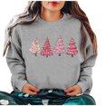 thumbnail image 4 of Babysbule Chemises de Noël pour Femmes Col Rond Manches Longues Sweat Imprimé Liquidation Hauts Mode, 4 of 6