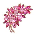 thumbnail image 2 of Walbest Women Elegant Flower Shape Rhinestone Brooch Pin Badge Scarf Decoration, Crystal Alloy Breastpin for Wedding Banquet Evening Party, Size: 2.95" x 1.97", 2 of 7
