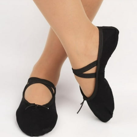 JEFFENLY Girls'/Women's Ballet Shoes Canvas Ballet Slippers Dance Shoes(Toddler/Little Kid/Big (Best Ballet Slippers For Wide Feet)