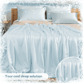 thumbnail image 4 of SUNNY HEAT Cooling Summer Comforter Twin Size 60"x80", Double-Sided Breathable Silk Summer Blanket for Hot Sleepers, Aqua Blue, 4 of 11