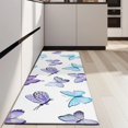 thumbnail image 4 of White Blue Purple Butterfly Pattern Kitchen Rug Mat,Kitchen Runner Rugs Non Skid Washable,Decorative Kitchen Floor Mats for Kitchen,Sink,Laundry,17"X47", 4 of 5
