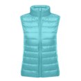 thumbnail image 3 of Women's Fashion Puffer Vest Solid Color Sleeveless Fall And Winter Casual Cardigan(Mint Green,XL), 3 of 5