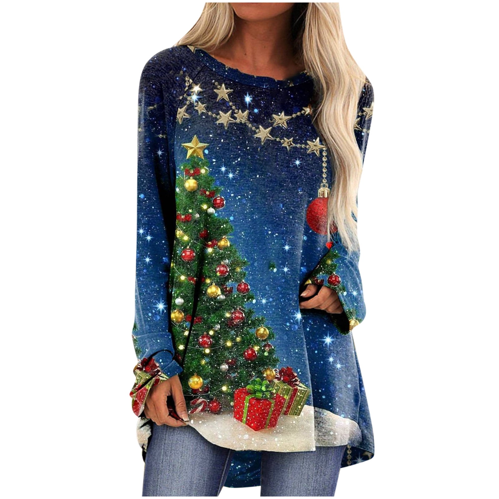 Ugly Sweater Christmas Tops For Women 