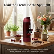 Black Cherry for Owala Water Bottle Charm & 2PCS Silicone Boot for Owala 20/24/30/32/40 oz, Perfect Water Bottles Accessories Set Pendant for Owala