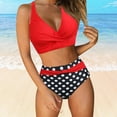 thumbnail image 3 of YAYUBA Womens Two Piece Swimsuits Wrap Front Bikini High Waisted Bottom Tummy Control Bathing Suits Vintage Print Swimwear, 3 of 8