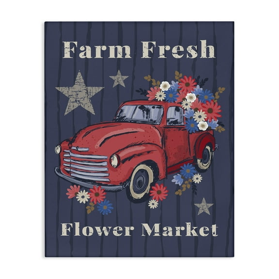 Stupell Industries Farm Fresh Patriotic Market Patriotic Painting Wrapped Canvas Art Print Wall Art, 16 x 20
