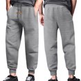 thumbnail image 3 of Sweat Pants for Mens Mens Casual Pants Men's Lace Up Solid Color Floral Foot Casual Pants, 3 of 4
