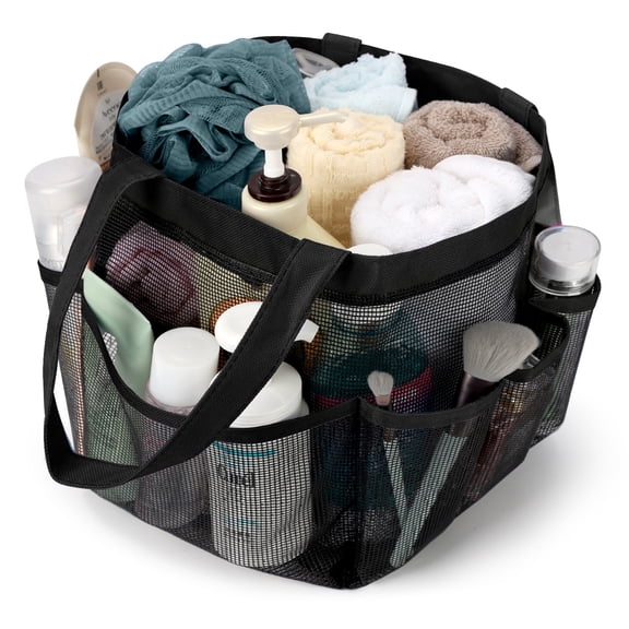 Mesh Shower Caddy Basket for College Dorm Room Essentials with 8 Storage Pockets,Hanging Portable Shower Tote Bag for Bathroom Organizer for Shampoo Soap