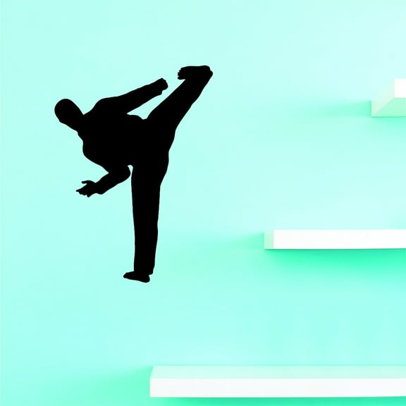 Custom Wall Decal Karate Fighting Team Sports Girl Boy Teen Vinyl Wall Decal Sticker 10x20 Inches