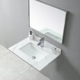 thumbnail image 4 of Leavader 31 Inches Luxurious Carrara White and Gold Sintered Stone Bathroom Vanity Top with Ceramic Basin and Backsplash - Single Faucet Hole, Cabinet Not Included, 4 of 9
