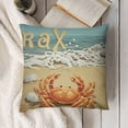 thumbnail image 3 of YINGXI Throw Pillow Cushion Cover, Summer Card Animals on The Beach Holiday Vacation Theme Print, Decorative Square Accent Pillow Case, Brown White 12x12in, 3 of 5