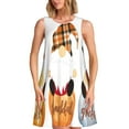 thumbnail image 1 of Xecao Gnomes d'Automne pour Robes d'Été pour Femmes Robes Décontractées de Plage Couvre-Maillots Robe T-Shirt Sans Manches Évasée avec Poches, 1 of 7