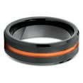 thumbnail image 2 of Orange Tungsten Ring,8mm Wedding Ring,Black Wedding Ring,Tungsten Carbide Ring,Engagement Ring,Comfort Fit Ring, 2 of 4