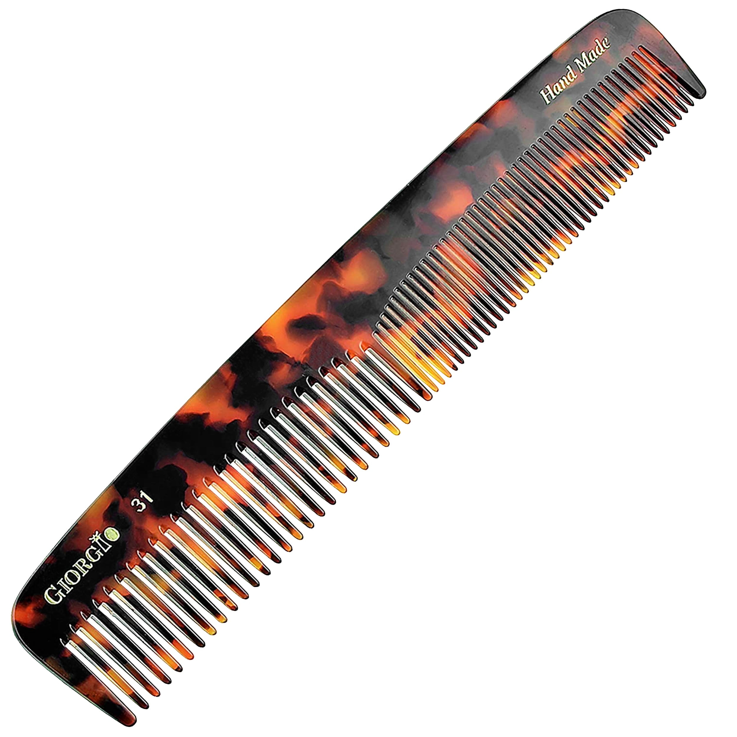 Giorgio 7' Handmade Fine and Wide Tooth Tapered Dressing Comb