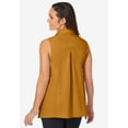 thumbnail image 4 of Jessica London Women's Plus Size Stretch Cotton Poplin Sleeveless Shirt, 4 of 5