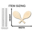 thumbnail image 2 of Unfinished Wood Crossed Tennis Rackets Shape - Craft - up to 46" DIY 6" / 1/2", 2 of 3