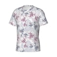 thumbnail image 5 of Vsdgher Lilies Flowers Print Men's Dry Fit Mesh Athletic Shirts Moisture Wicking Tennis T-Shirt Tops, 5 of 9
