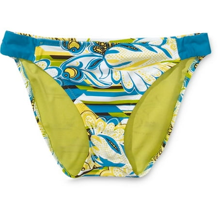 Juniors Graphic Floral Scoop Bikini Bottom