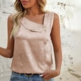 thumbnail image 2 of Fjofpr Tank Top for Women Loose Fit Ladies New Style Sleeveless Collar Solid Color Button Casual Blouse, 2 of 3