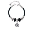 thumbnail image 2 of Delight Jewelry Silvertone Love in Circle Lil Sister Celtic Knot Leather Bead Bracelet, 7"+2" Extender, 2 of 4