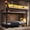 Brown, variant on Mintazer Twin XL Over Twin XL Bunk Bed with Storage Shelves and Pegboard, Metal Bunk Bed Frame with LED Lights & Charging Station for Bedroom Guest Room, Black & Brown