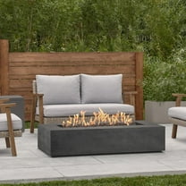 Hillview Bay 56 Inch Rectangular GFRC Propane Fire Pit Table in Carbon by BBQGuys Signature