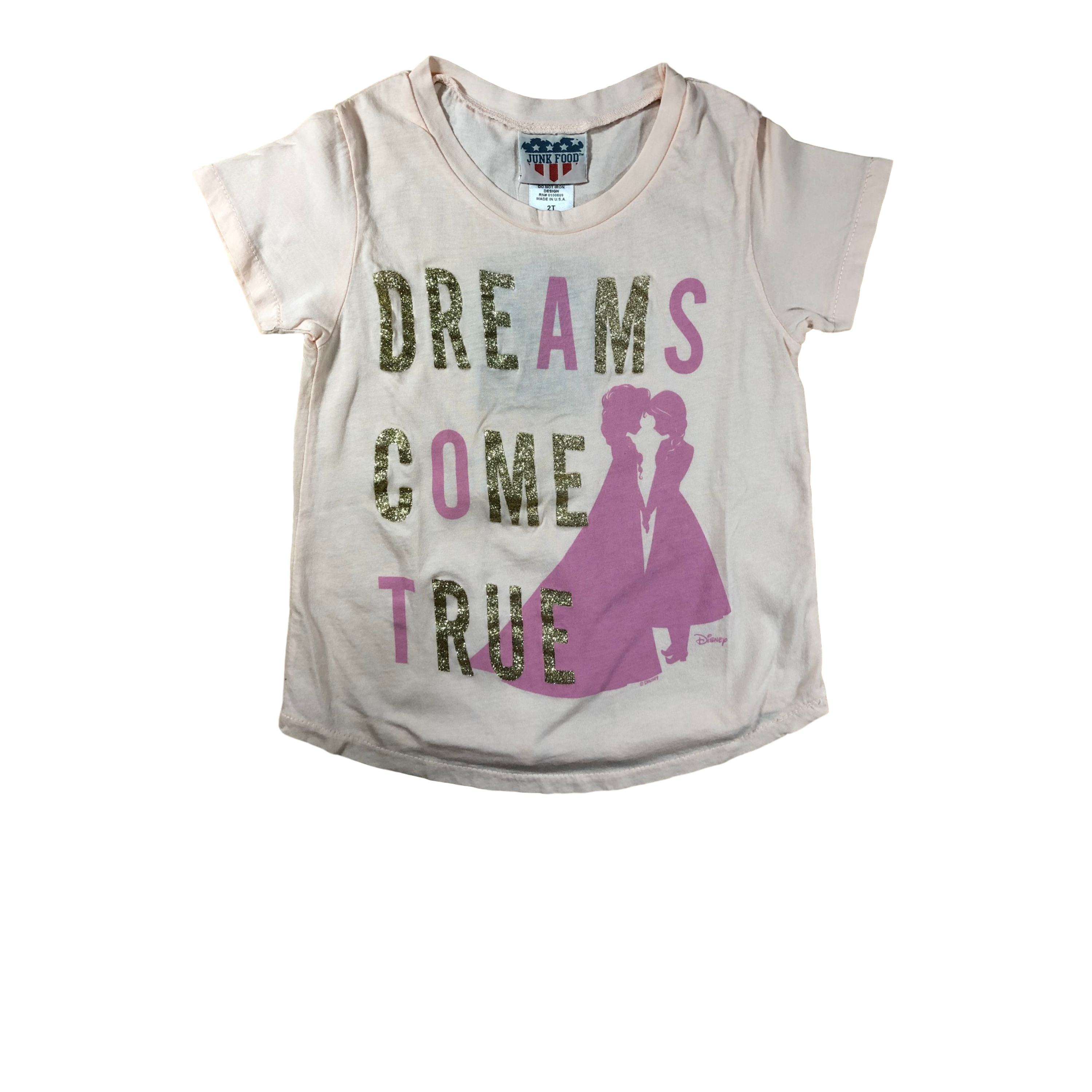 Junk Food Disney Toddler Girl S Disney Frozen Dreams Come True Top Pink Walmart Com Walmart Com