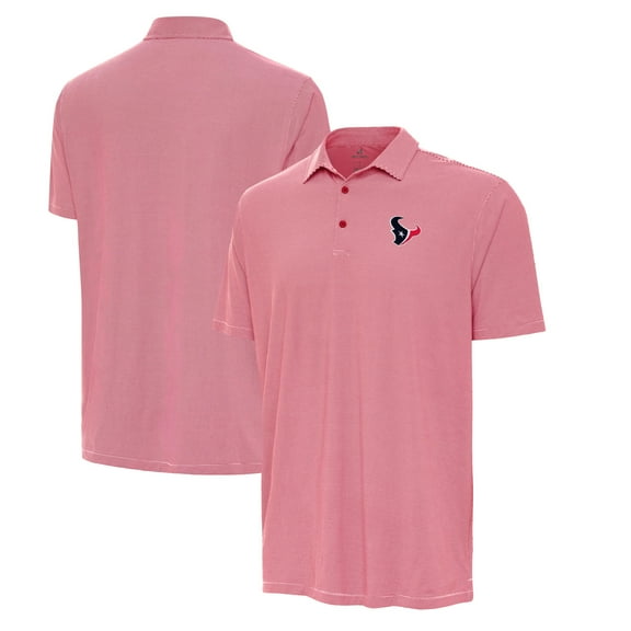 Men's Antigua Red/White Houston Texans Twine Performance Polo