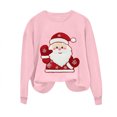thumbnail image 4 of PNTUTB Women's Christmas Holiday Fashion Xmas Pattern Printed Crew Neck Long Sleeve Hoodless Pullover Sweatshirts, 4 of 6