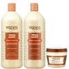 Mizani Press Agent Shampoo 33.8oz + Conditioner 33.8oz + Rose H2O 8oz w Processing Caps