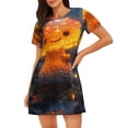 thumbnail image 1 of Saiise Motif Champignon Lumineux dans la Forêt Chemise de Nuit à Manches Courtes Col Rond Mignonne Robe de Nuit Confortable, 1 of 6