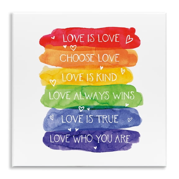 Stupell Industries Love Who You Are Rainbow Wall Plaque Art design by Tim Coffey, 12 x 12