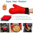 thumbnail image 3 of 1/2Pcs Professional Oven Gloves Heat Resistant Silicone Gloves Oven Mitts Non-Slip Cooking Barbecue Gants With Soft Inner Lining, 3 of 10