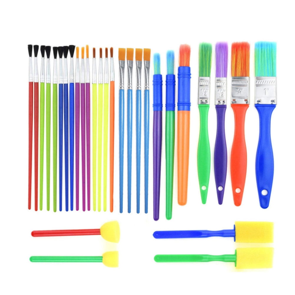 Cheers 30Pcs Children Sponge Paint Brushes Watercolor Painting Doodle