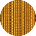 thumbnail image 1 of Ahgly Company Machine Washable Indoor Round Abstract Yellow Modern Area Rugs, 4' Round, 1 of 4