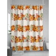 thumbnail image 5 of Pumpkins Fall Thanksgiving Shower Curtain, Farmhouse Autumn Leaves Floral Bathroom Decor Curtains Set with Hooks, Waterproof Fabric Home Accessories， 60 X 72 Inch Long, 5 of 6