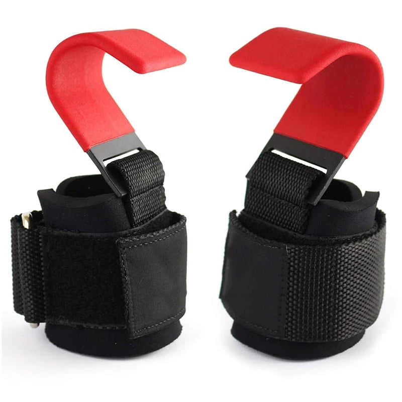 Weight Lifting Hook Grips with Wrist Straps Wrist Support Gym Training Hooks for Pull Ups Deadlifts Strength Training Fitness