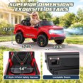 thumbnail image 6 of Funcid 24V Ride on Toys, Licensed Ford Maverick Lariat 4WD Ride on Cars with Remote Control for Kids 3-5 Aged, Single Seater Electric Car Pickup Truck with Bluetooth, Music & Large Trunk, Red, 6 of 8