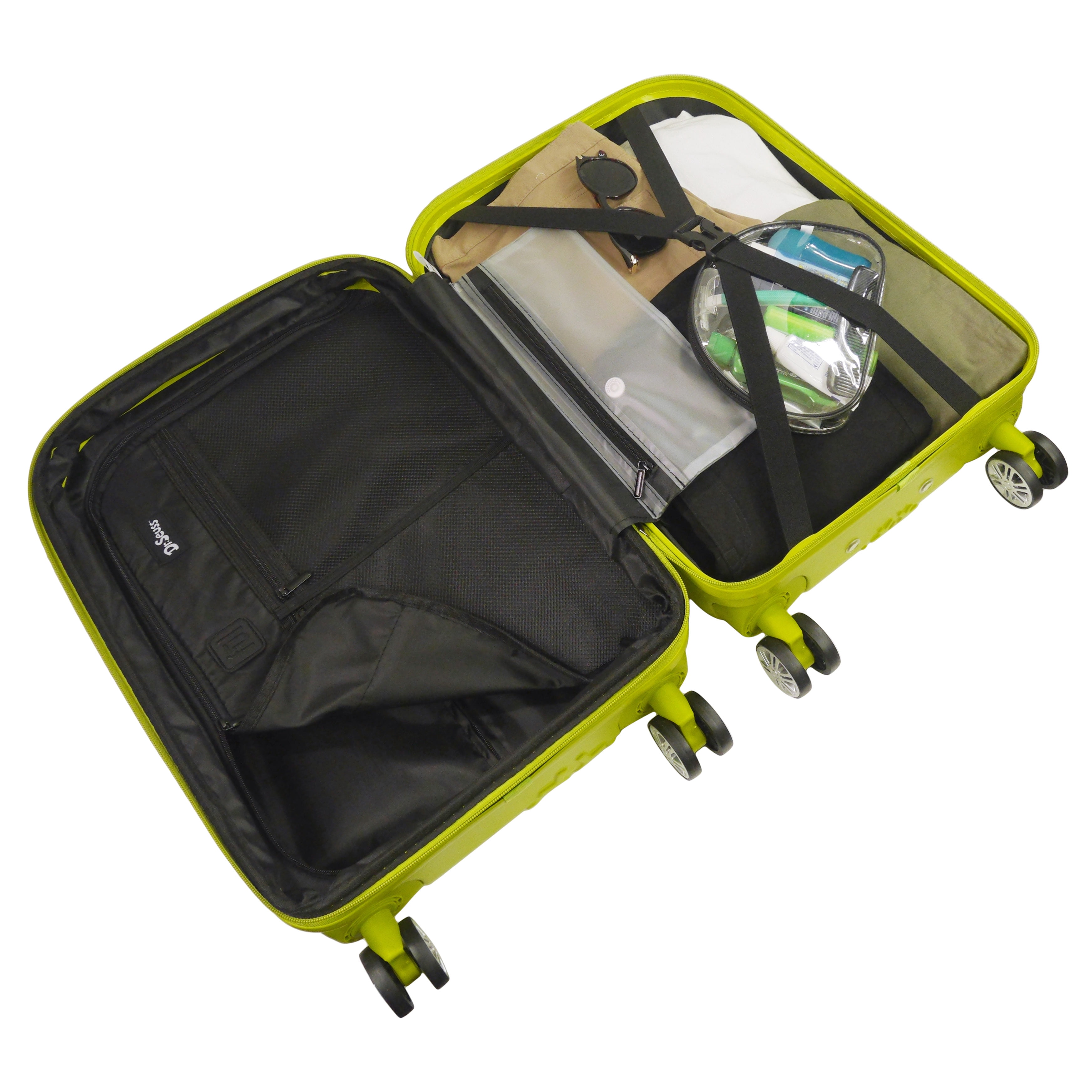 Dr. Seuss The Grinch 22 Inch Carry On Rolling Luggage, Hardshell Suitcase with Spinner Wheels, Green