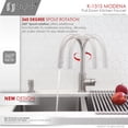 thumbnail image 2 of Stylish Modena Ht 14" Brushed Stainless Steel Single Handle Pull Down Kitchen Faucet K-131S, 2 of 11