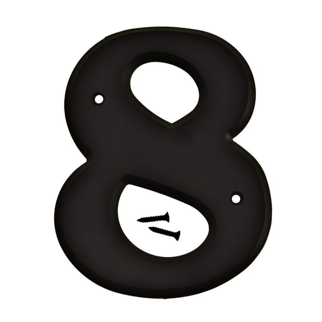 Hy-Ko Products 30208 Número de casa de plástico 8 (OCHO) 6 pulgadas de alto, negro, 1 pieza