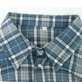 thumbnail image 4 of Hessimy Womens Flannel Plaid Shirt Oversized Long Sleeve Button Down Shacket Blouse Tops(Light Blue,XL), 4 of 8