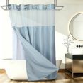 thumbnail image 1 of Cortina de Ducha Sin Gancho Uxcell, Conjunto de Forro Removible de Poliéster de 71Wx78L", Impermeable y Lavable, Cortinas de Ducha Texturizadas de Tejido Waffle para Baño de Casa y Hotel, Azul, 1 of 7