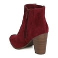 thumbnail image 3 of New Women Breckelles Gail-37 Faux Suede Elastic Panel Chunky Heel Bootie, 3 of 5