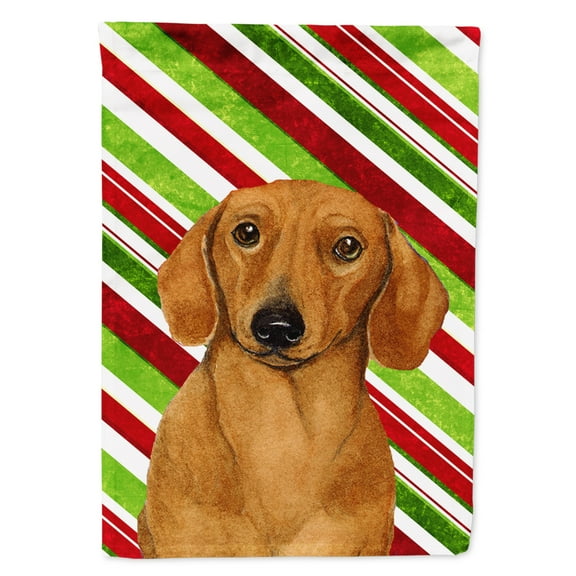 Carolines Treasures LH9222-FLAG-PARENT Dachshund Candy Cane Holiday Christmas  Flag  multicolor