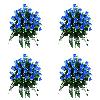 4Pcs Artificial Cemetery Flowers Realistic Roses With White Daisies Memorial Flowers Plastic Memorial Bouquets For Mourn Headstones Decoration-Blue